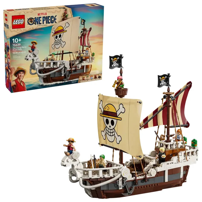 LEGO One Piece Going Merry ship set with box packaging and accessories in Ireland