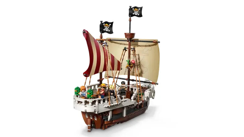 LEGO One Piece Going Merry pirate ship build with sails, masts and crew figures in Ireland