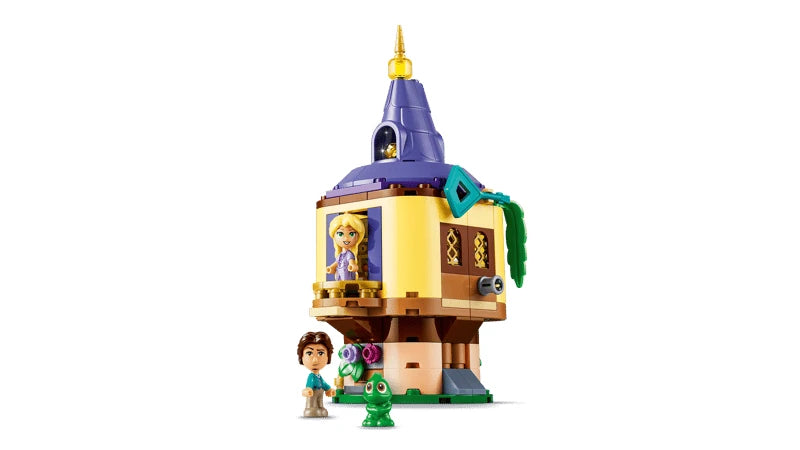 LEGO Rapunzel's Mini Tower side view with Flynn and Pascal figures