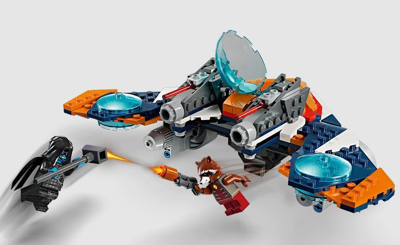 Rocket and Ronan battle in LEGO 76278 spaceship action scene Ireland