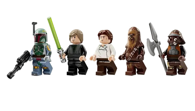 LEGO Star Wars 75396 minifigures including Boba Fett, Luke, Han, Chewbacca, and Lando in Ireland