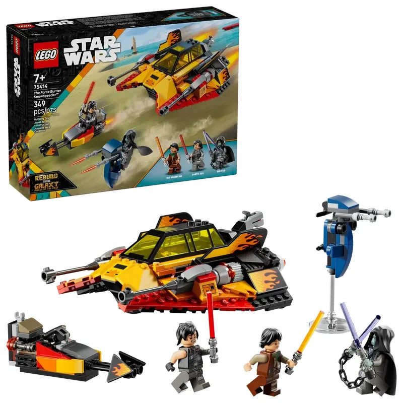 LEGO Star Wars 75414 box showing Force Burner Snowspeeder and minifigures – Ireland