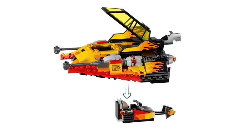 Snowspeeder cockpit opening to reveal hidden speeder bike in LEGO 75414 – Ireland