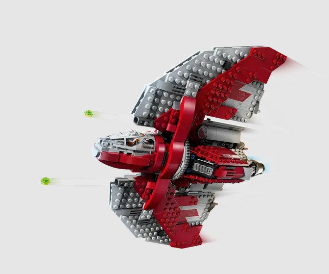 LEGO T-6 Jedi Shuttle flying with stud shooters firing in Ireland