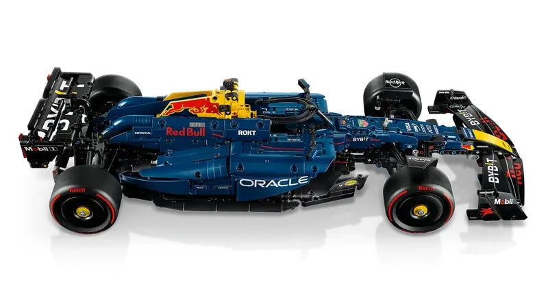 Side profile of LEGO Technic Oracle Red Bull Racing RB20 Formula 1 car in Ireland