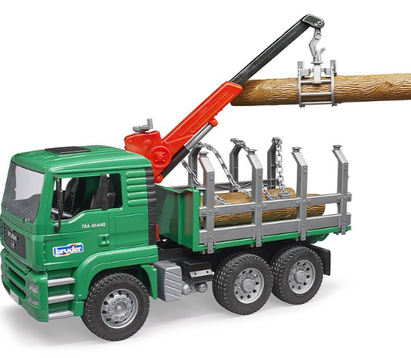 MAN TRUCK W/CRANE & LOGS