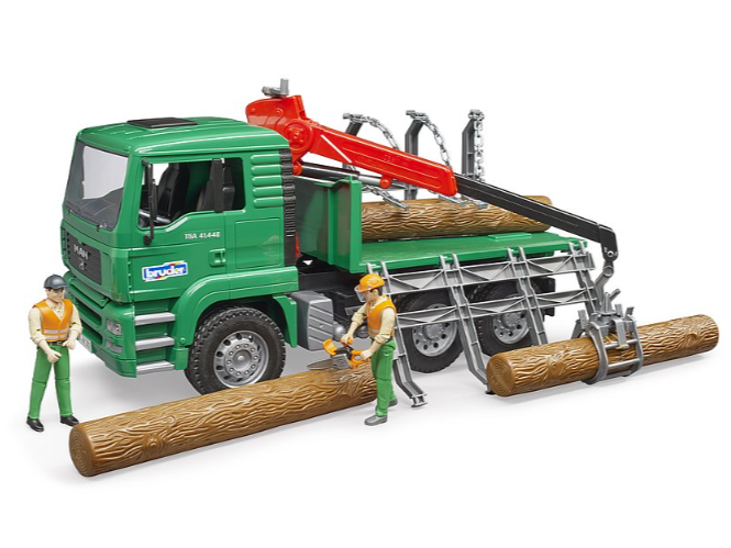 MAN TRUCK W/CRANE & LOGS
