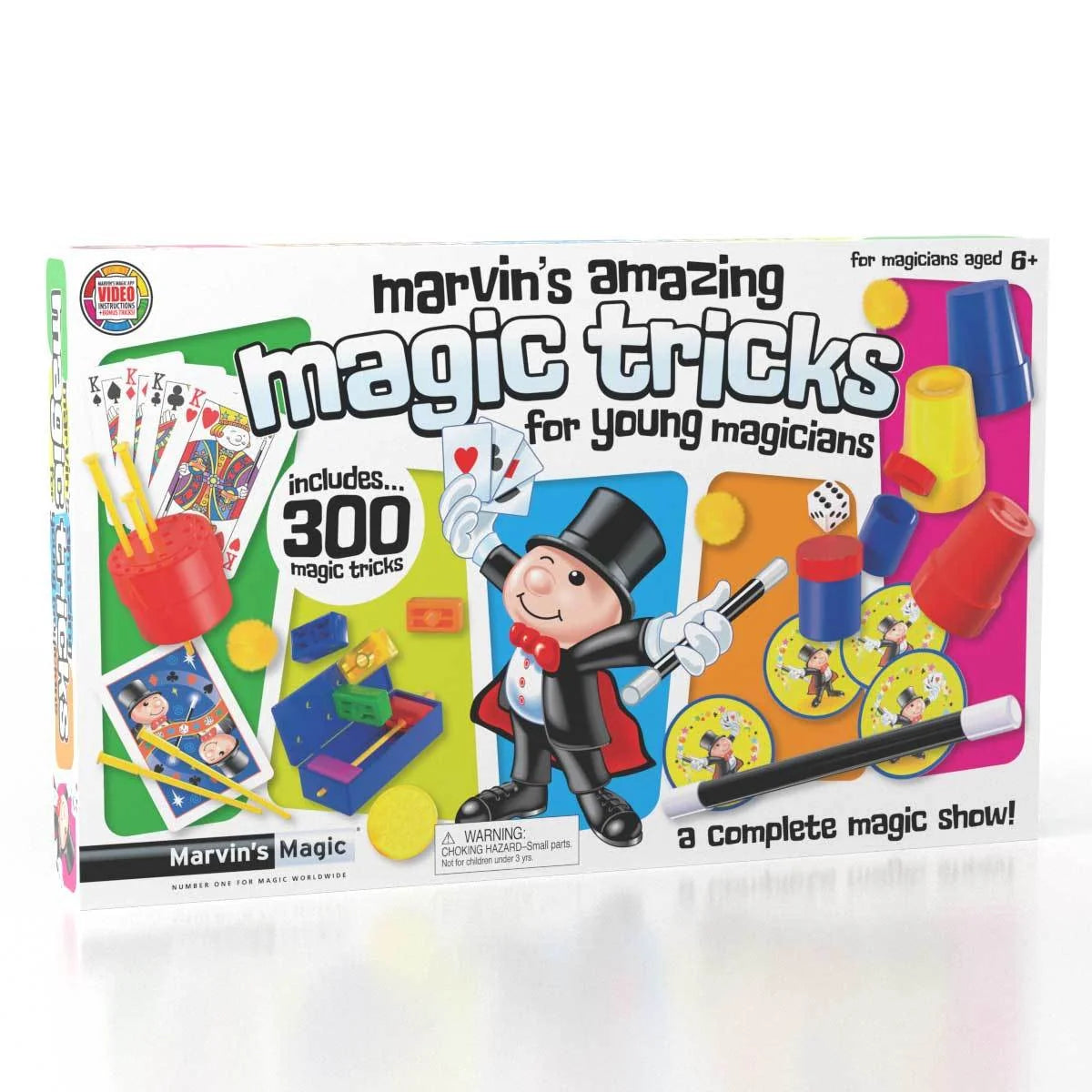 Packaging of Marvin’s Magic Amazing Tricks showing cups, cards and wand – Ireland