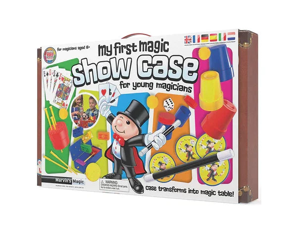 Marvin’s My First Magic Show Case box showing magic props and cartoon magician – Ireland