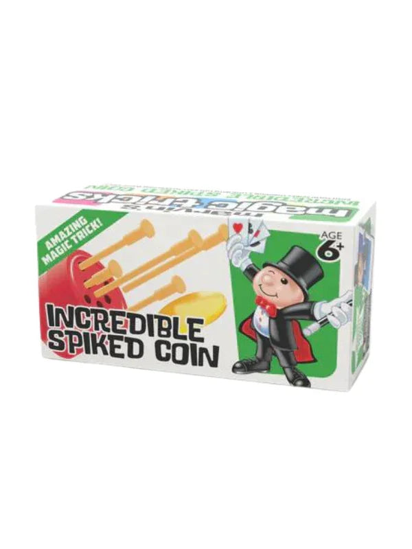 Marvin’s Magic Incredible Spiked Coin Trick box front with cartoon magician – Ireland