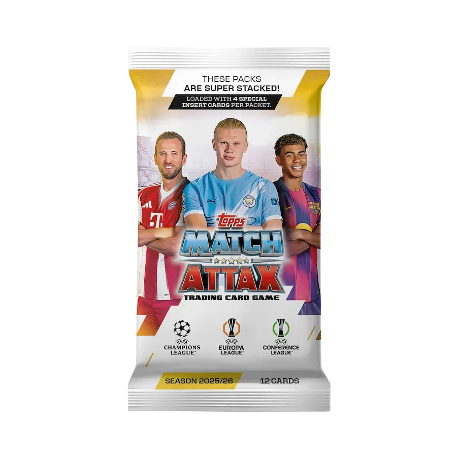 Match Attax 2025/26 trading card pack with 12 cards and inserts in Ireland