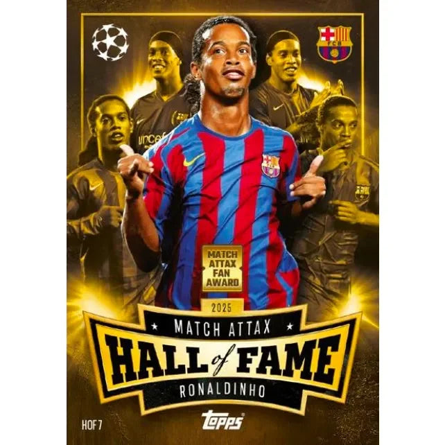 Match Attax 2025 Hall of Fame Ronaldinho collectible card in Ireland