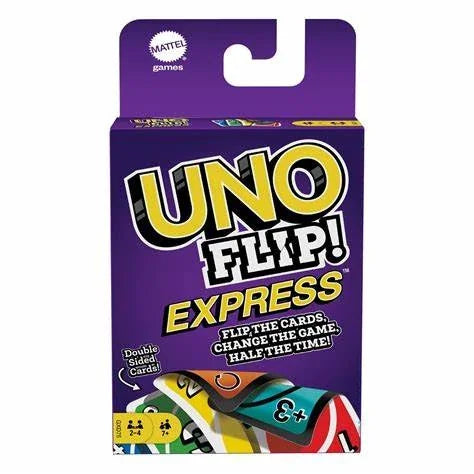 UNO Flip Express box packaging with double-sided card design – Ireland