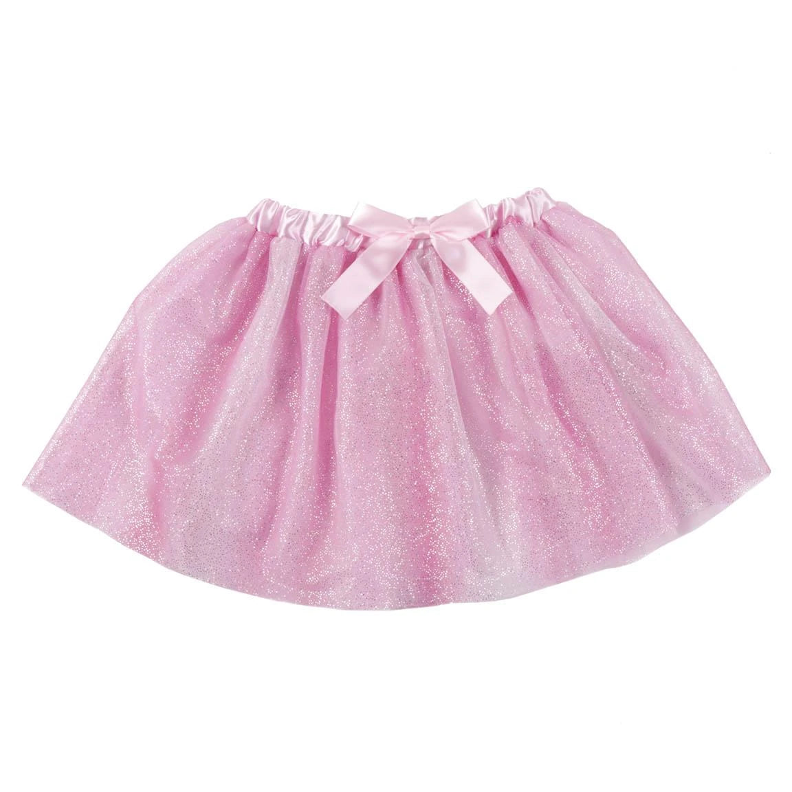 Minnie Mouse pink glitter tulle skirt with satin waistband and bow