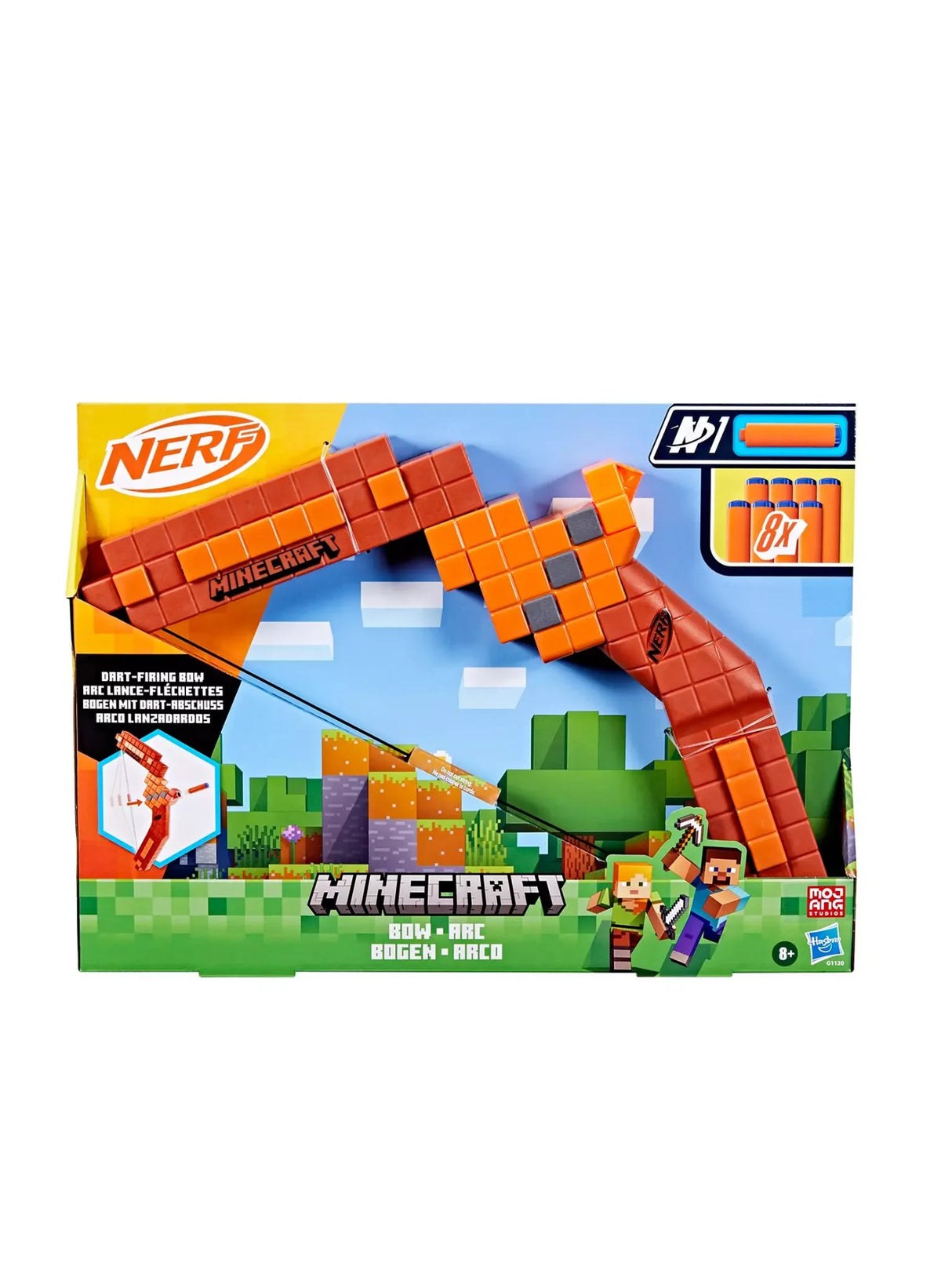 Nerf Minecraft Bow in packaging showing Minecraft-inspired design in Ireland