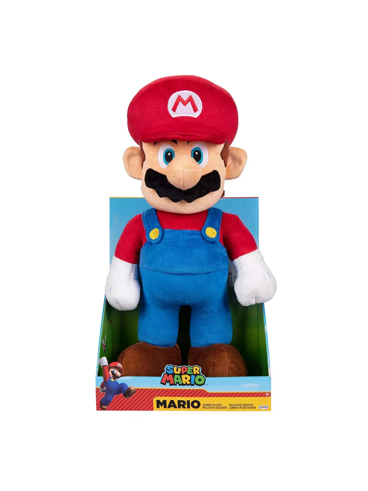 Nintendo Super Mario Jumbo Plush toy in retail box with official branding in Ireland