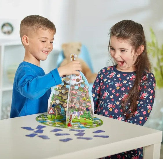 Children playing Orchard Toys Counting Mountain Game – Ireland