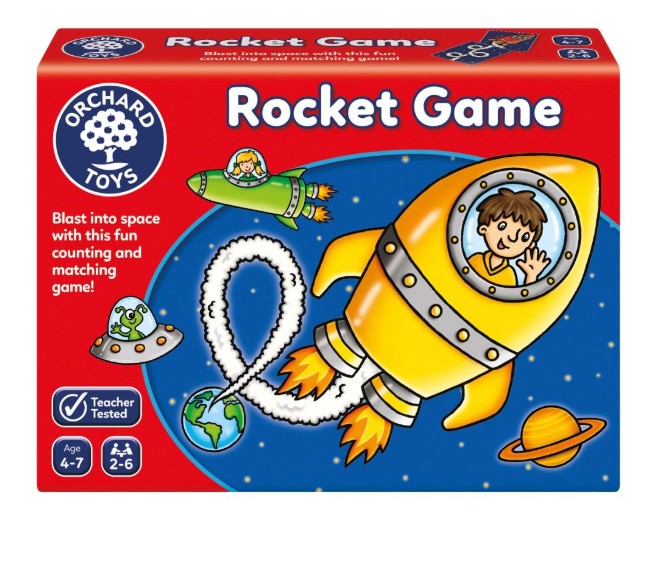 Orchard Toys Rocket Game box front for kids aged 4 to 7 – Ireland