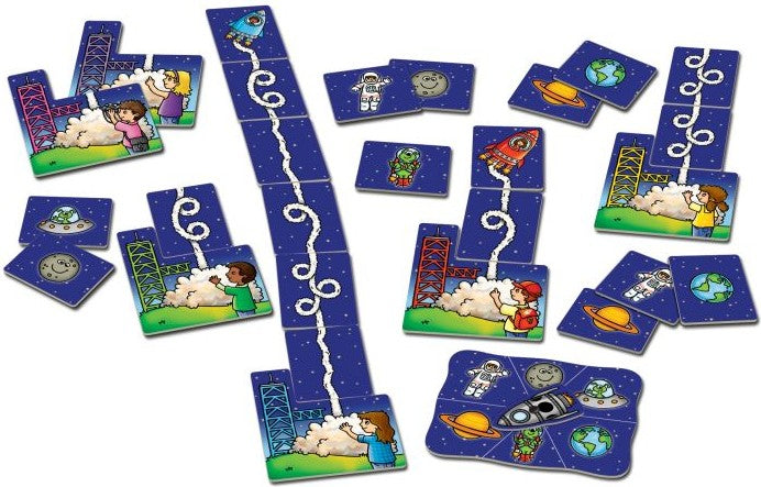 Full game setup of Orchard Toys Rocket Game – match and count in Ireland
