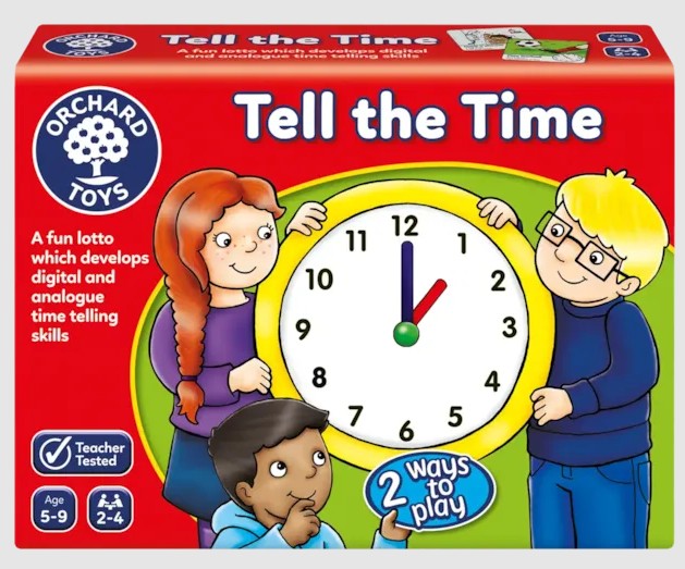 Orchard Toys Tell the Time Game box front – Ireland