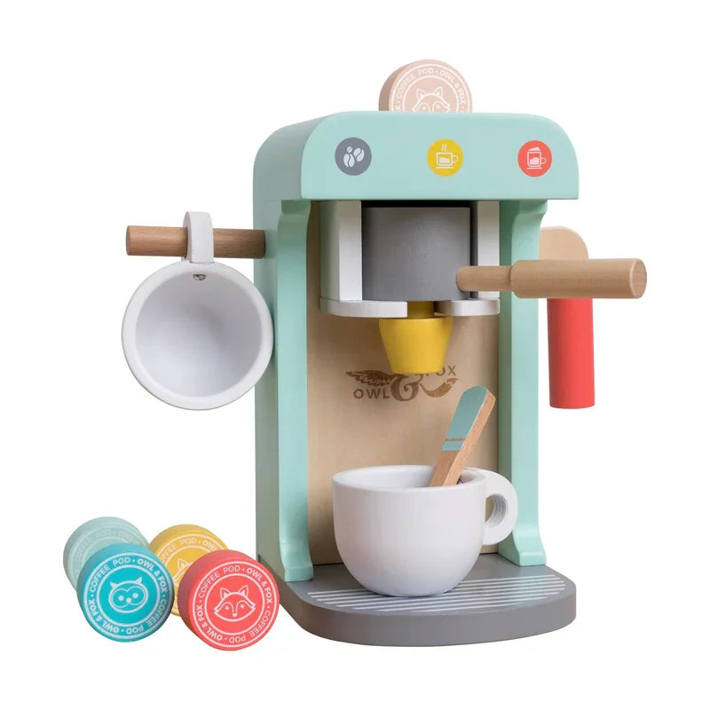 Owl and Fox Wooden Coffee Machine with accessories and box – Ireland