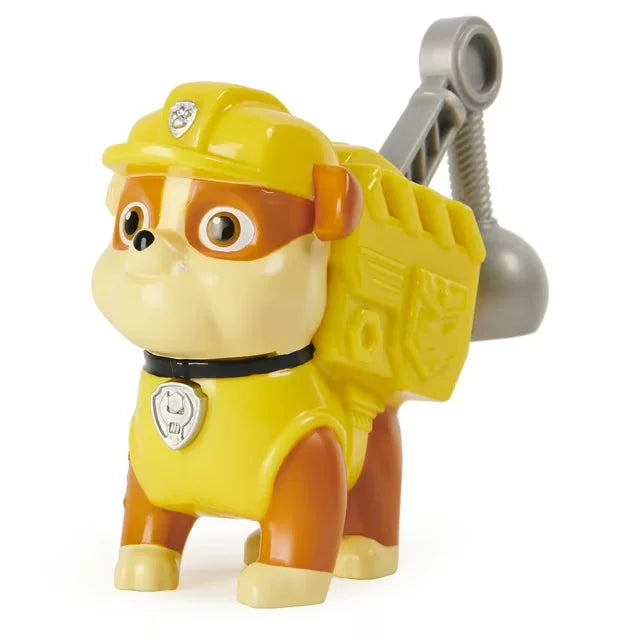 Paw Patrol Action Pack Rubble Figure Toy with yellow uniform and wrecking ball backpack Ireland