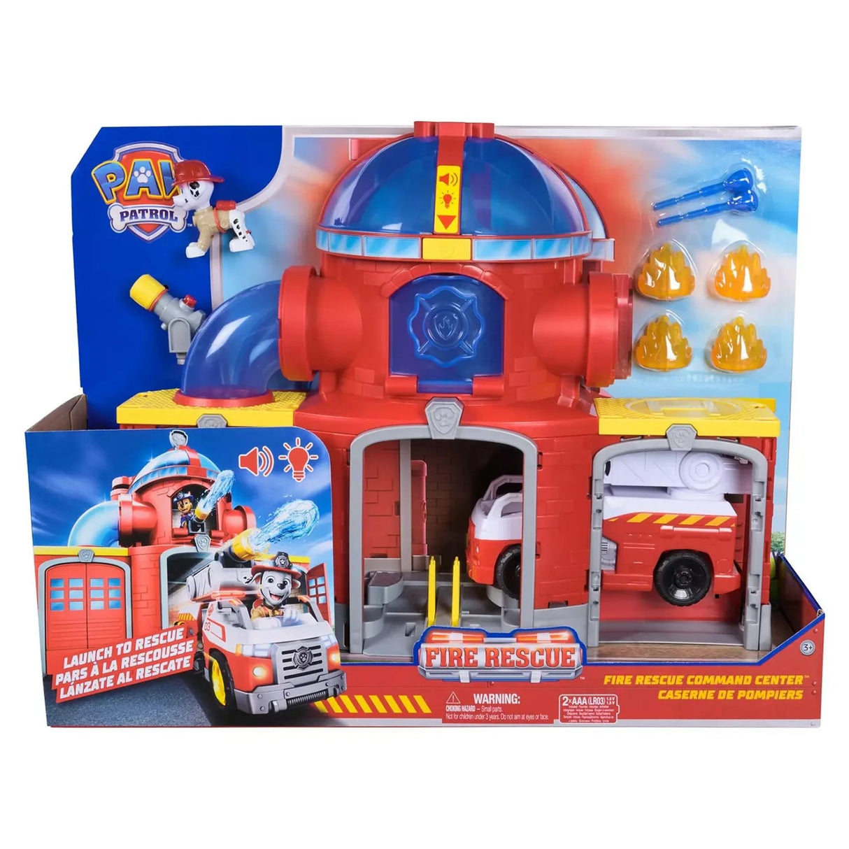 Boxed Paw Patrol Fire Rescue Command Center playset with vehicle and figure – Ireland.