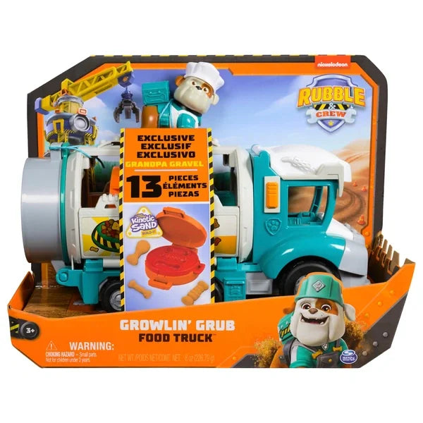Paw Patrol Rubble & Crew Growlin’ Grub Food Truck packaging with Grandpa Gravel – Ireland