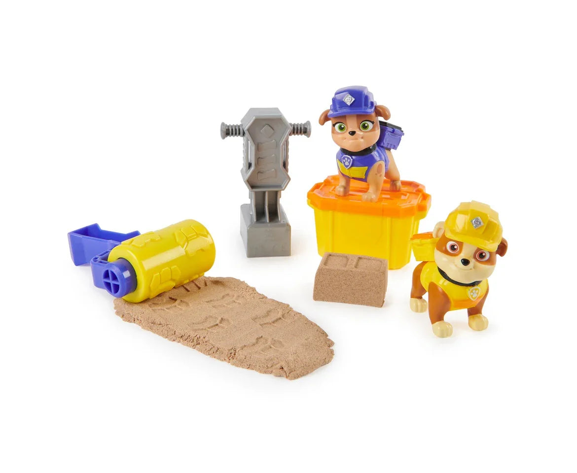 Rubble and Mix figures with Kinetic Sand and tools from Build It Pack in Ireland