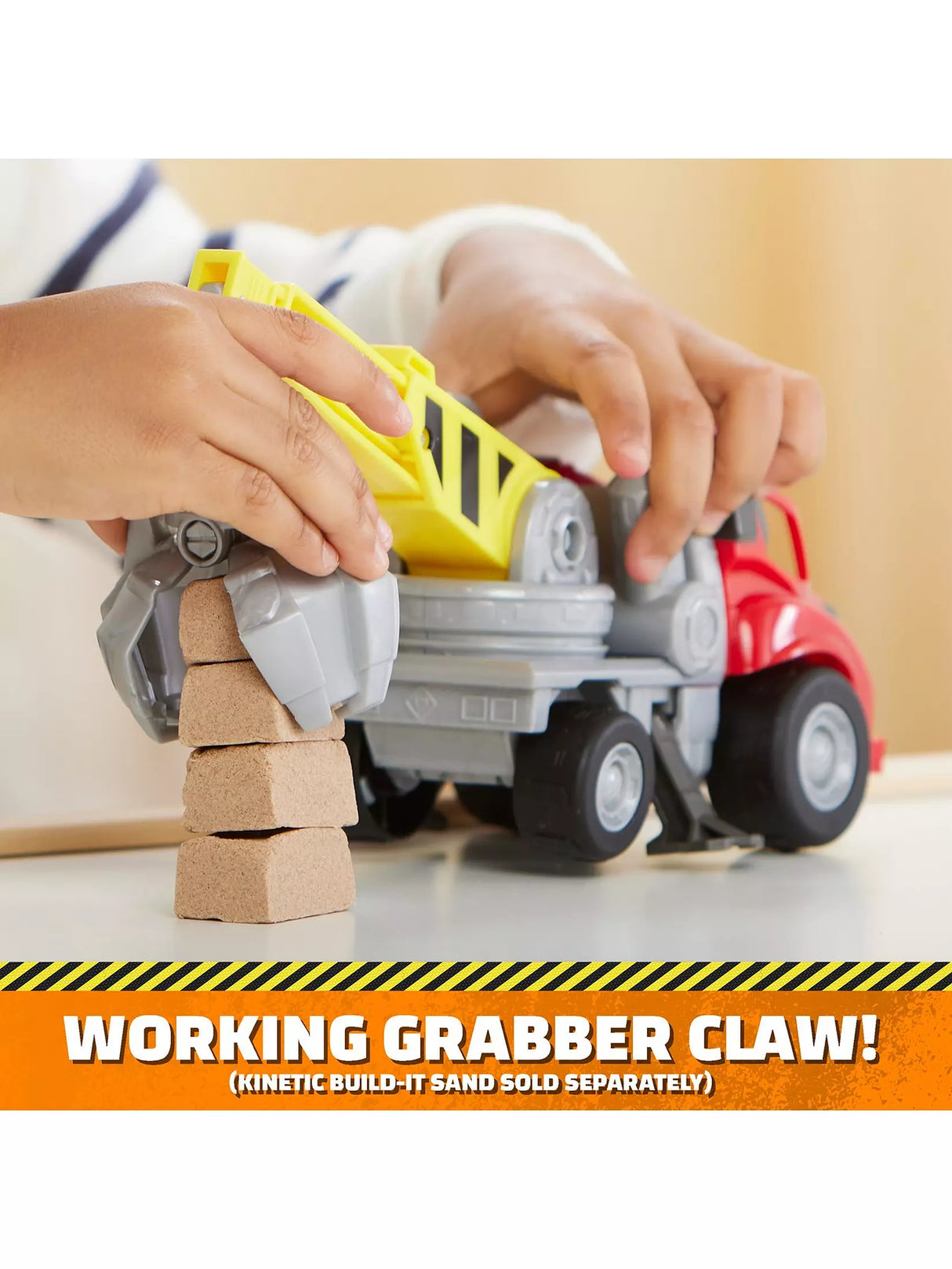 Paw Patrol Rubble & Crew Charger’s Crane Grabber showing the working grabber claw with play blocks
