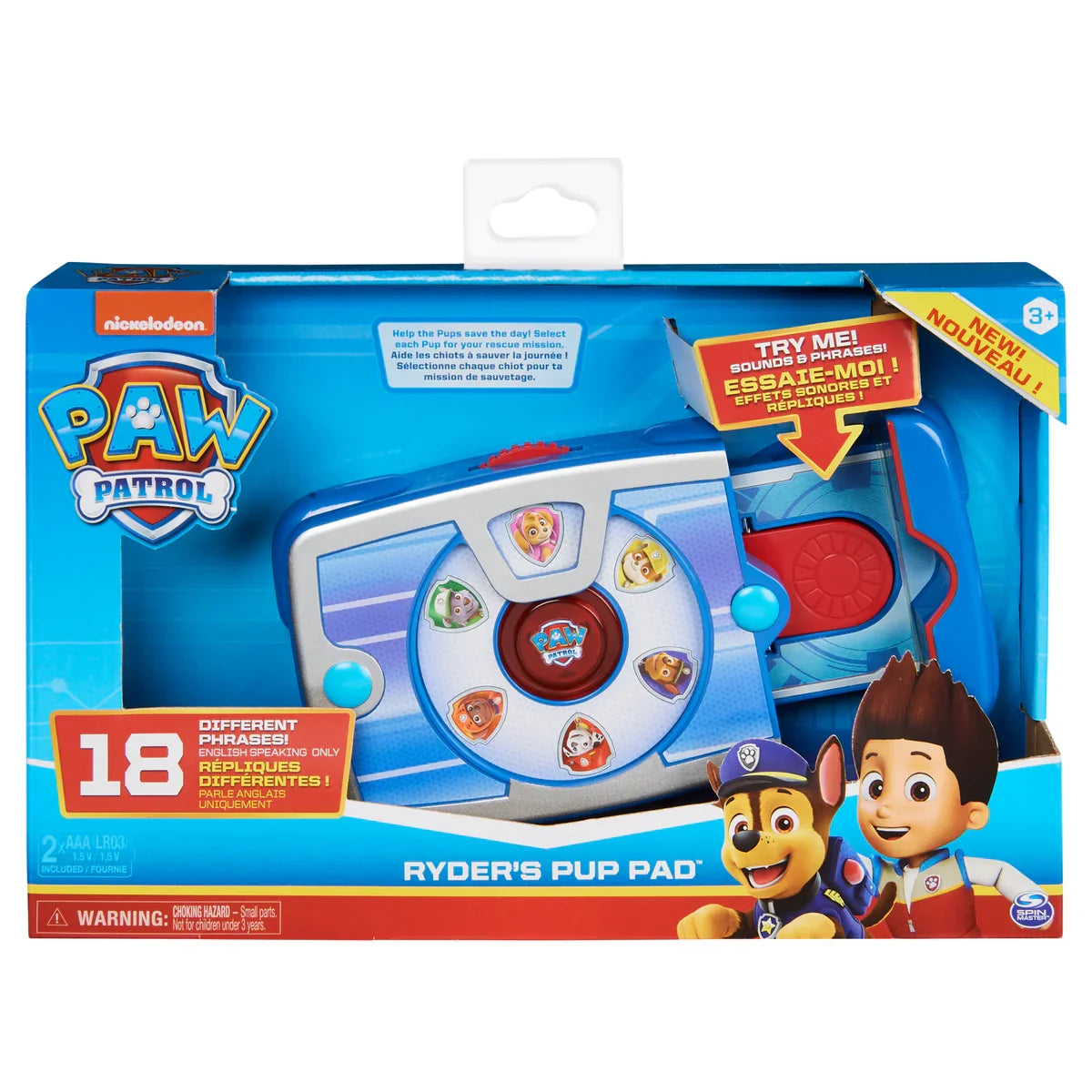 Paw Patrol Ryder’s Pup Pad front packaging with lights and phrases Ireland