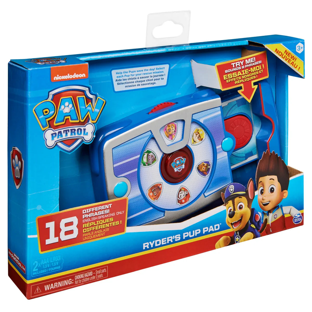 Side view of Paw Patrol Ryder’s Pup Pad toy box Ireland