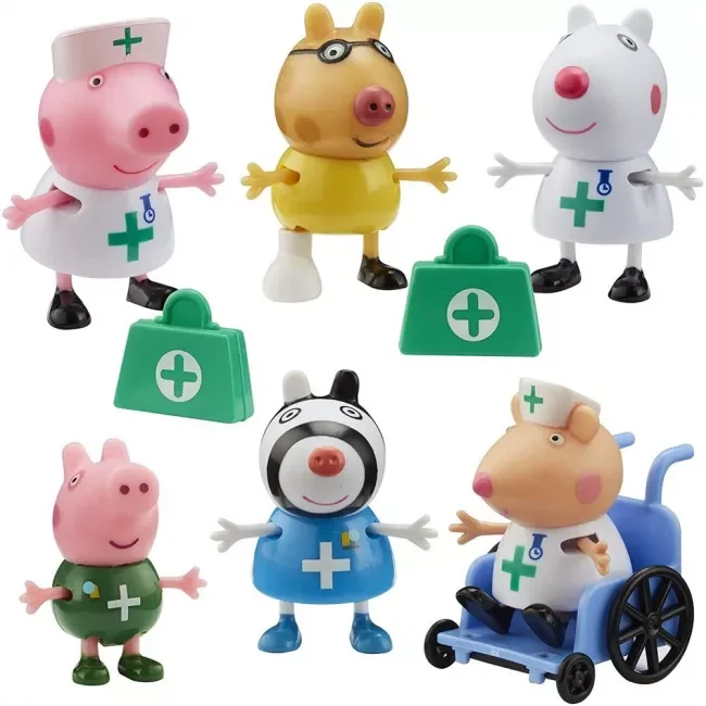 Close up of Peppa Pig Doctors and Nurses toy figures with accessories Ireland