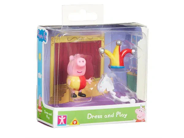 Peppa Pig Dress and Play Jester Toy packaging with hobby horse Ireland