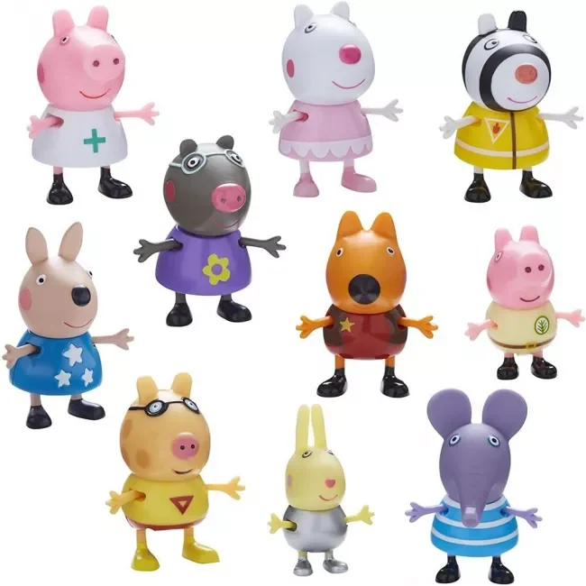 Peppa Pig Dress Up 10 Figure Toy Pack full character set front view Ireland