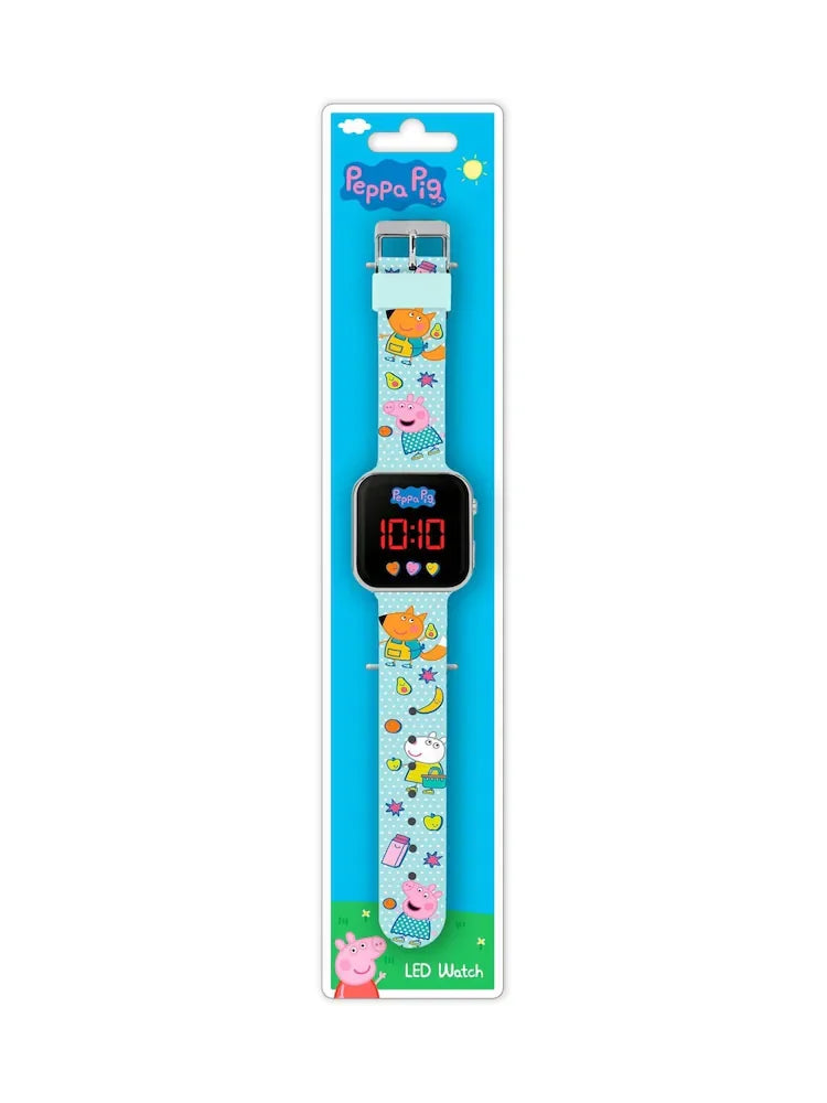 Peppa Pig LED watch in official blue packaging with printed strap and LED display in Ireland.