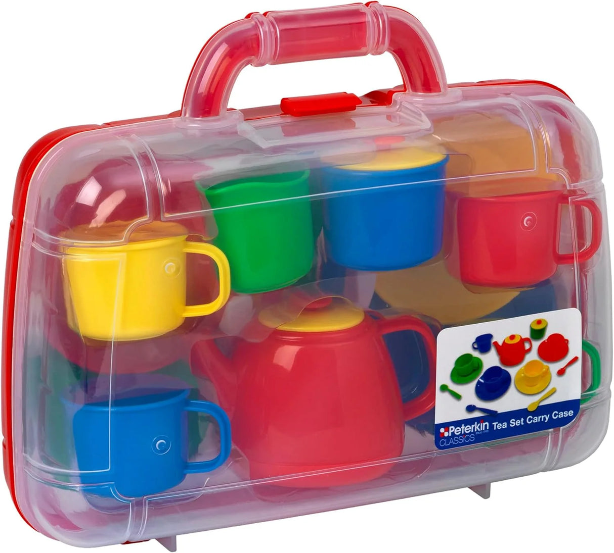 Peterkin Tea Set Carry Case with colourful toy cups, teapot and spoons – Ireland