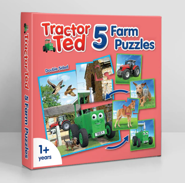 Tractor Ted 5 Farm Puzzles Jigsaw front of box - Ireland