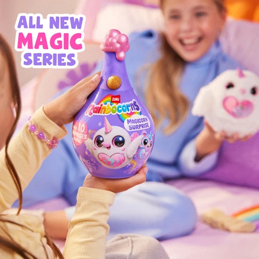Child holding a purple Rainbocorns Magicorn Surprise capsule