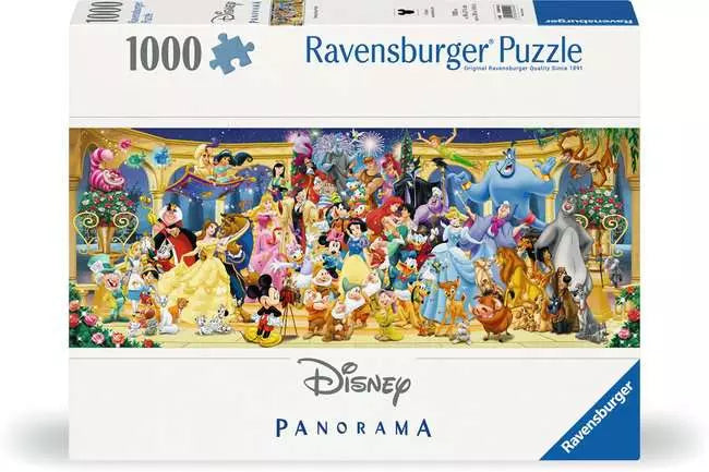Front of the Ravensburger Disney Panoramic 1000 piece jigsaw puzzle box
