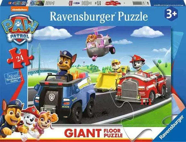 Ravensburger Paw Patrol Giant Floor Jigsaw retail packaging with 24 piece count and Paw Patrol artwork