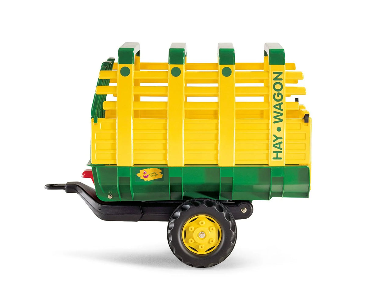 Rolly Hay Wagon trailer side profile with yellow rail panels – Ireland