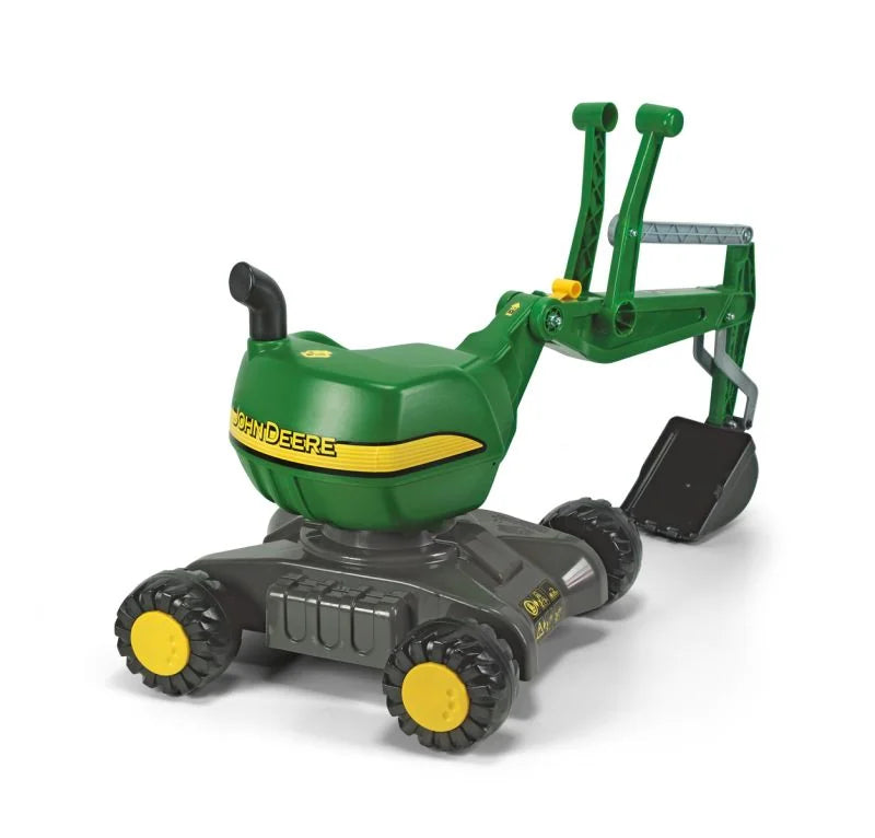 Rolly John Deere digger on wheels displayed from the rear angle on a white background