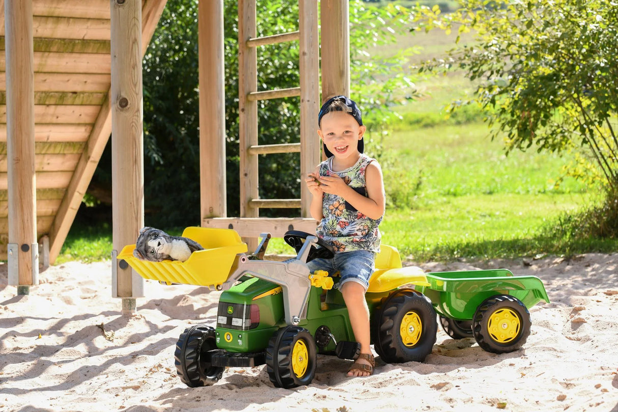 RollyKid John Deere in sandpit with child loading toys into bucket – Ireland