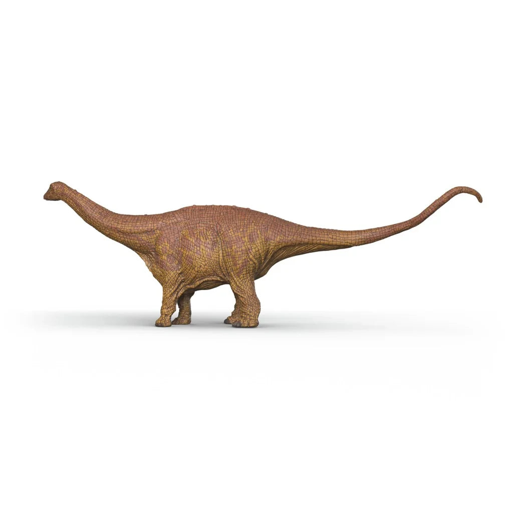 Schleich Brontosaurus figure shown from the side with long neck and curved tail