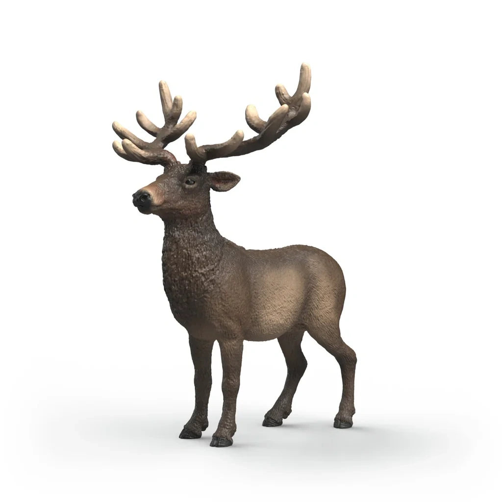 Schleich Elk figure with large antlers in a front three-quarter view