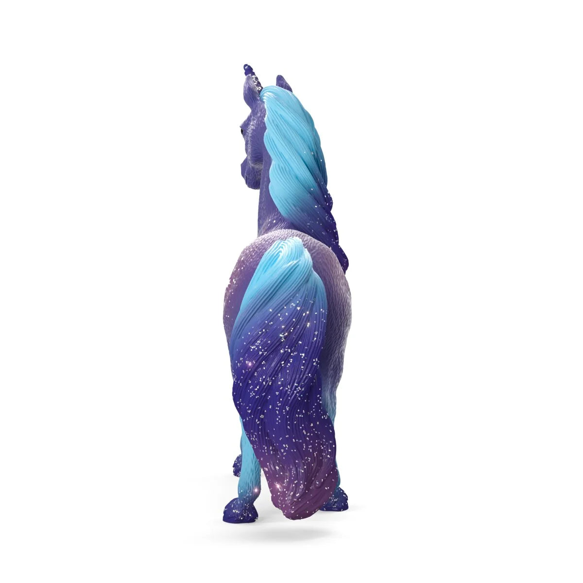 Schleich Galaxy Rainbow Unicorn Stallion 70841 rear view showing blue and purple tail