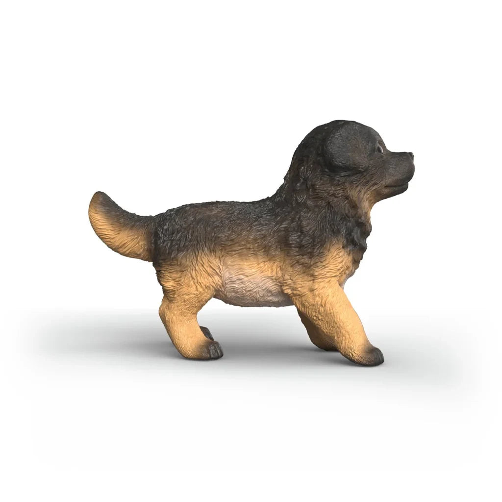 Schleich German Shepherd Puppy figure shown from the side with raised tail