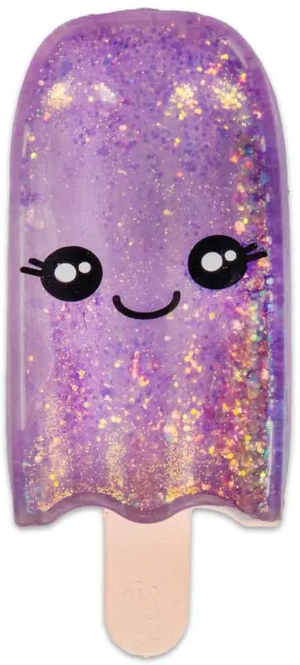 Purple Scrunchems Sugar Ice Lolly with glitter pieces, smiling face and wooden style stick