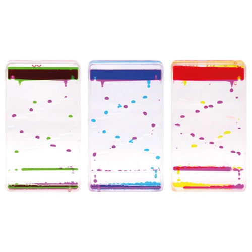 Three Sensory Motion Bubbler Stair colour combinations featuring green and pink, blue and pink, and yellow and pink droplets